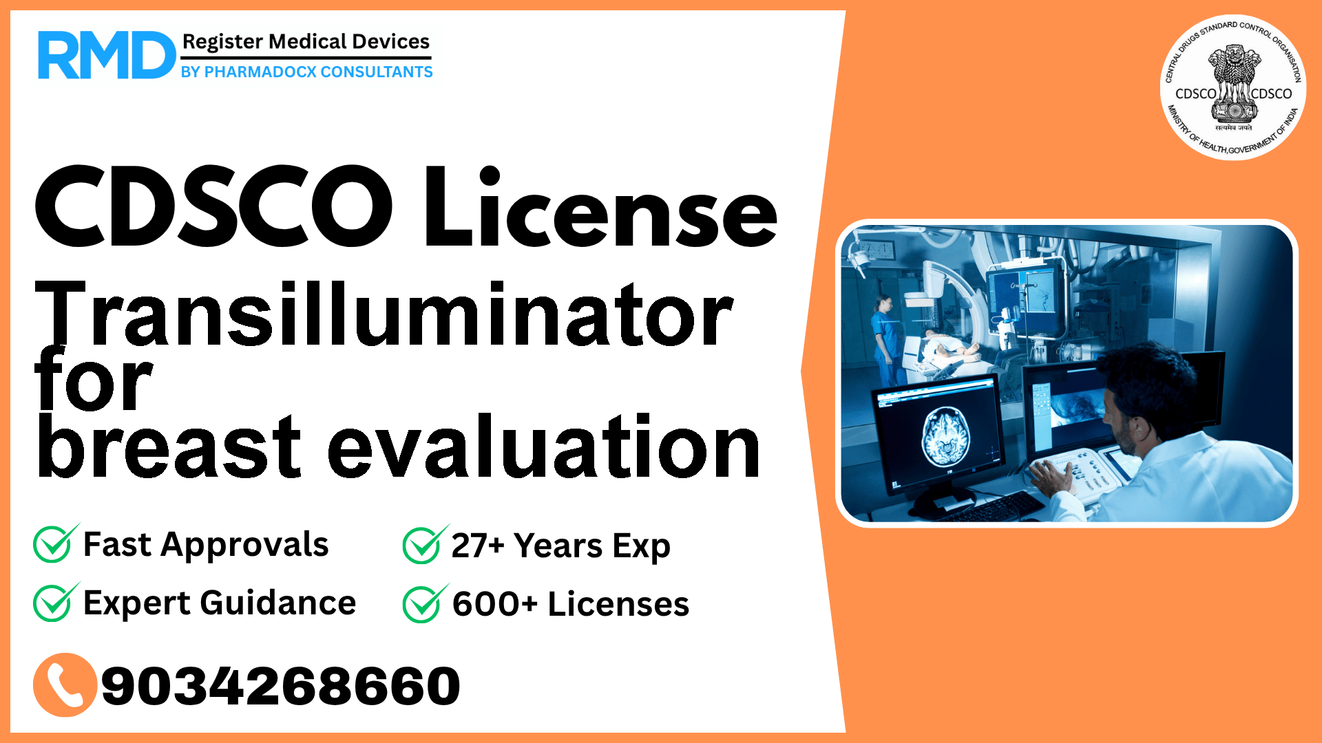 CDSCO License for Transilluminator for breast evaluation