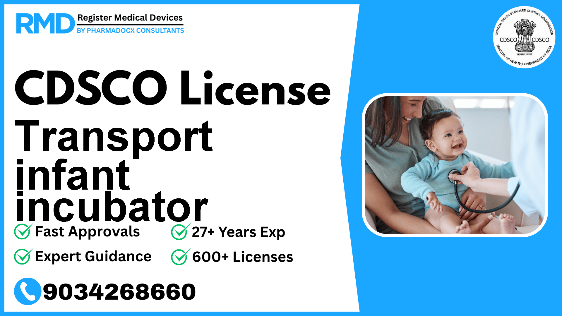 CDSCO License for Transport infant incubator