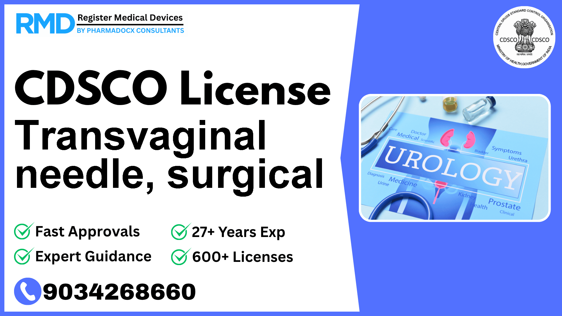 CDSCO License for Transvaginal needle, surgical