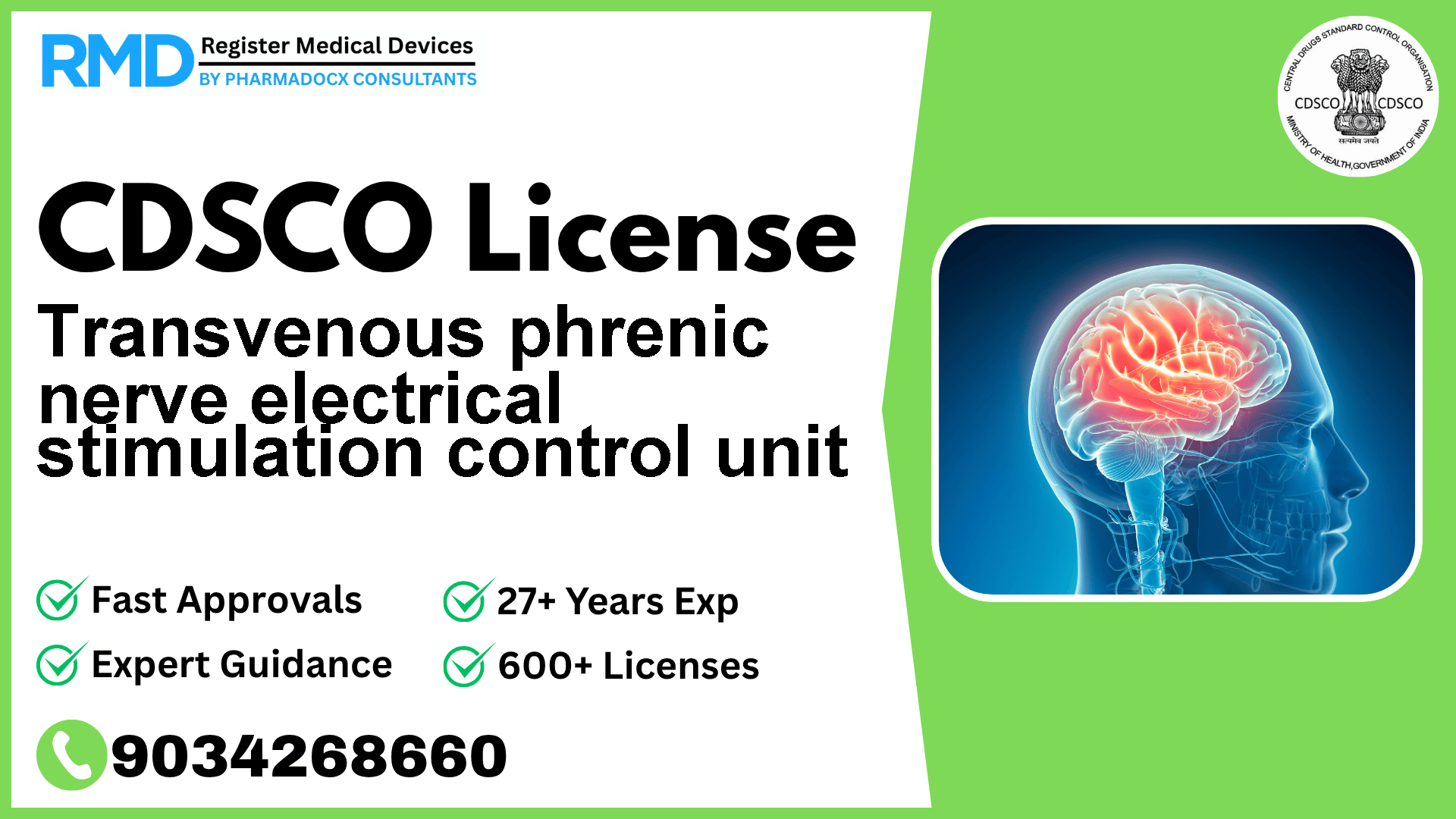 CDSCO License for Transvenous phrenic nerve electrical stimulation control unit