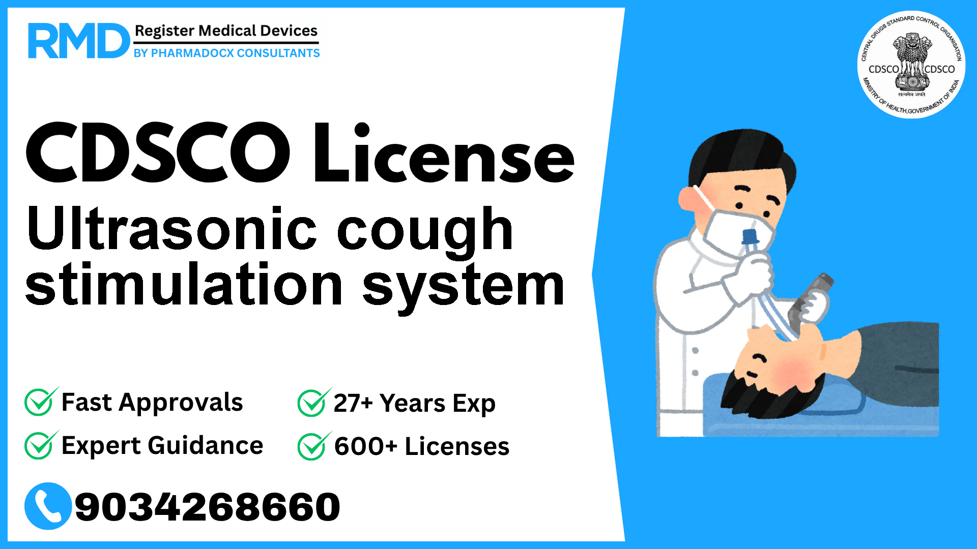 CDSCO License for Ultrasonic cough stimulation system