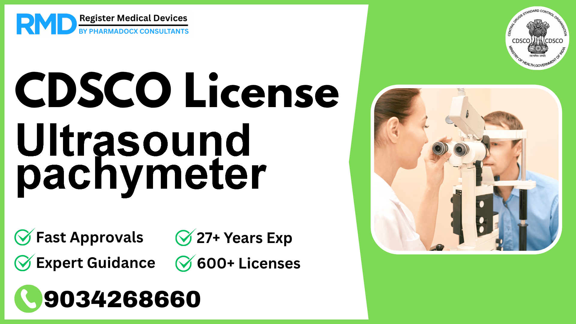 CDSCO License for Ultrasound pachymeter