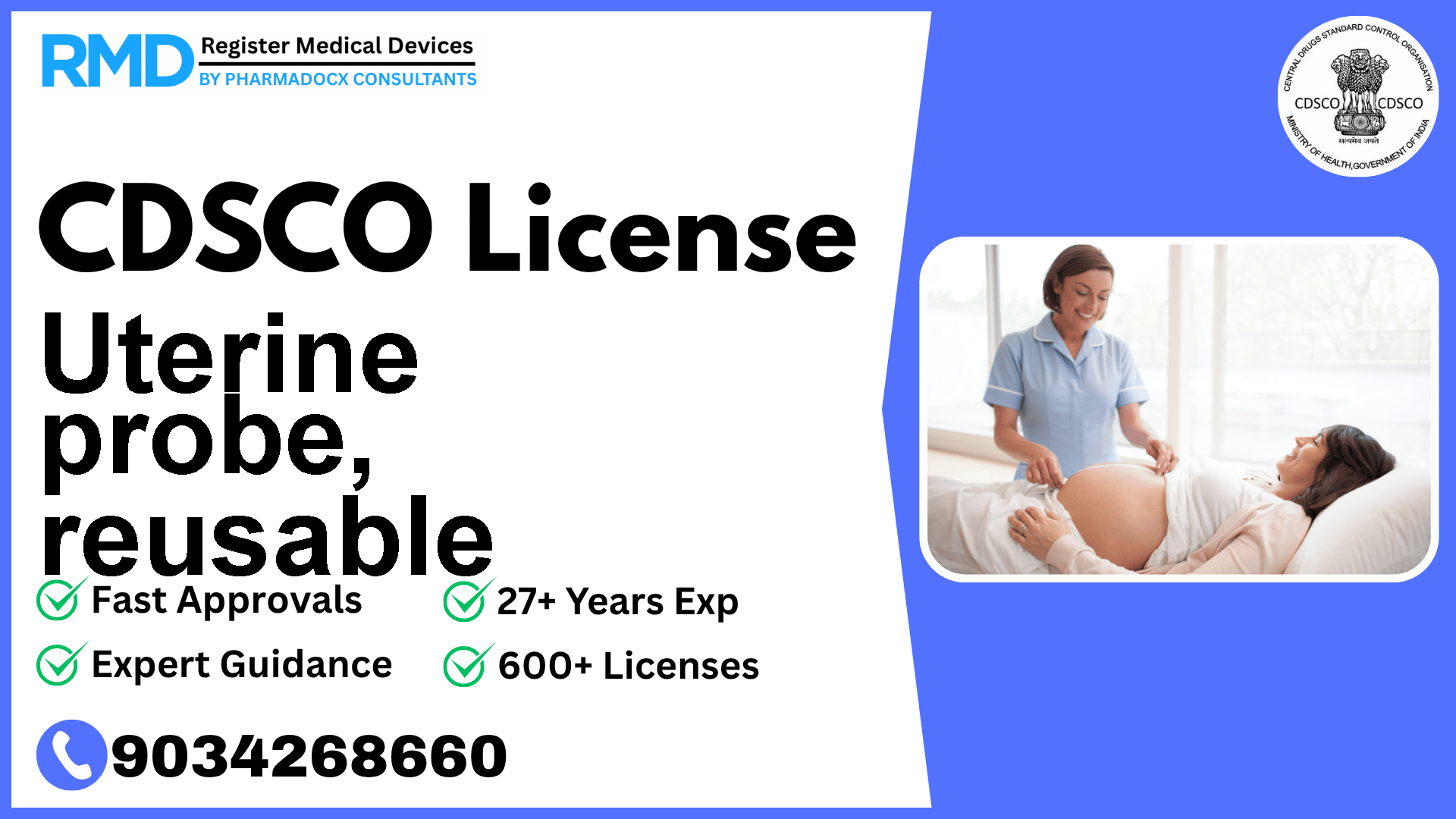 CDSCO License for Uterine probe, reusable