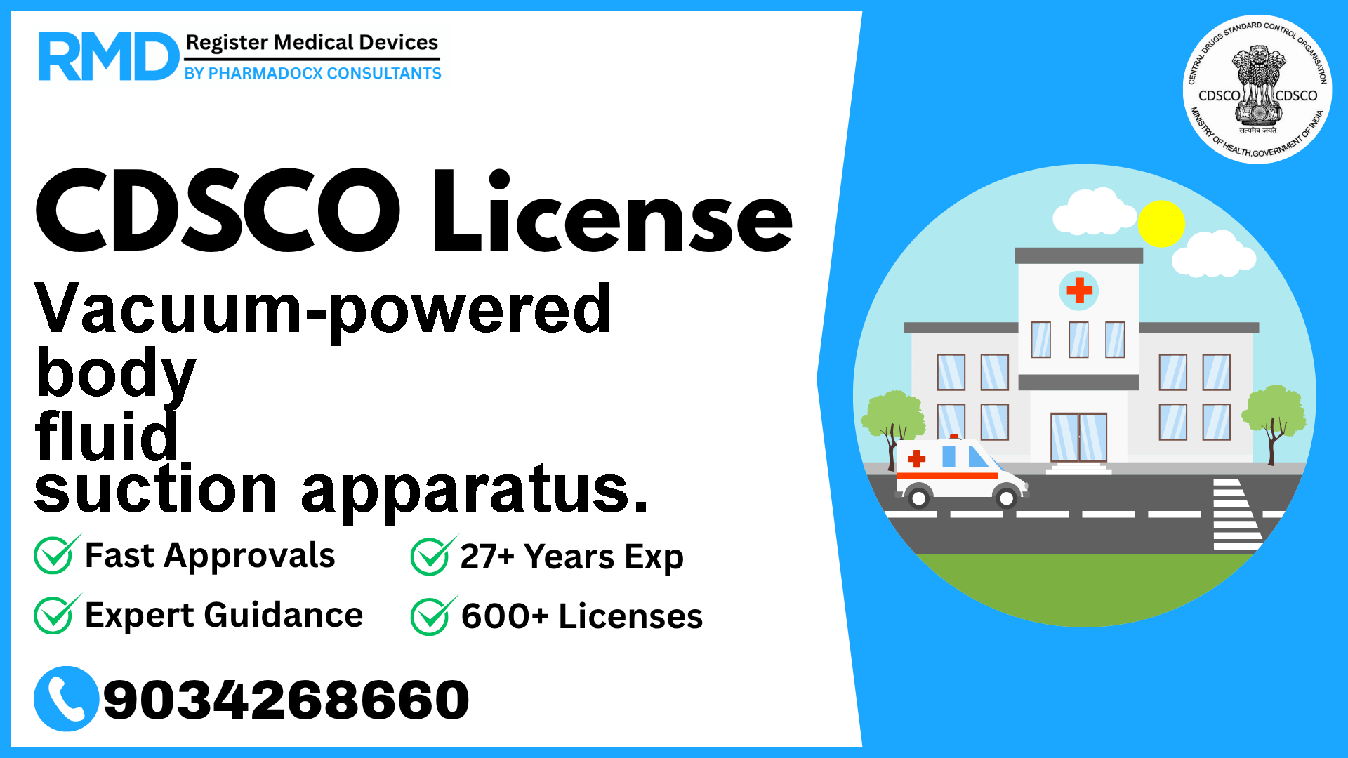 CDSCO License for Vacuum-powered body fluid suction apparatus.