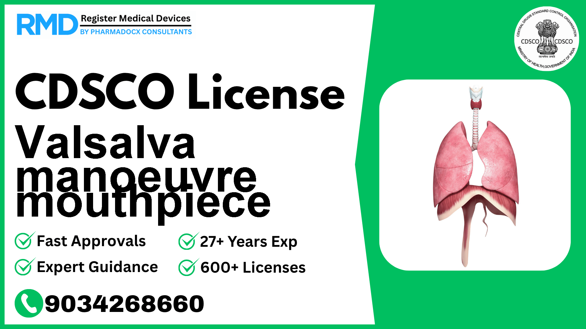 CDSCO License for Valsalva manoeuvre mouthpiece