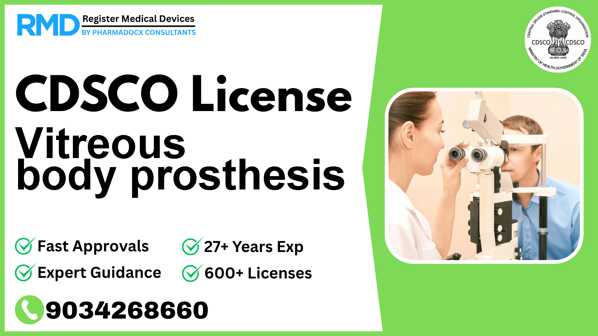 CDSCO License for Vitreous body prosthesis
