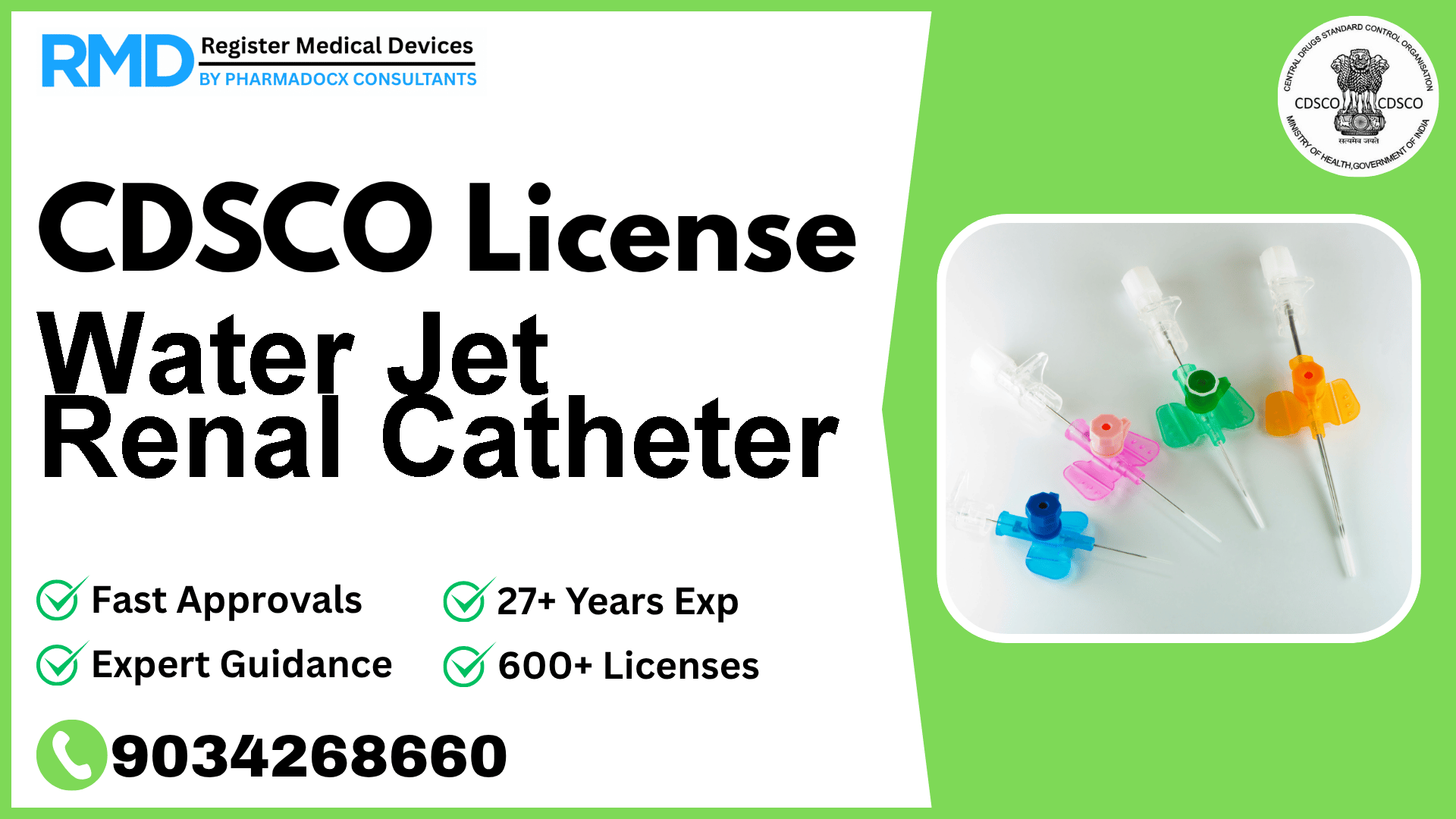 CDSCO License for Water Jet Renal Catheter