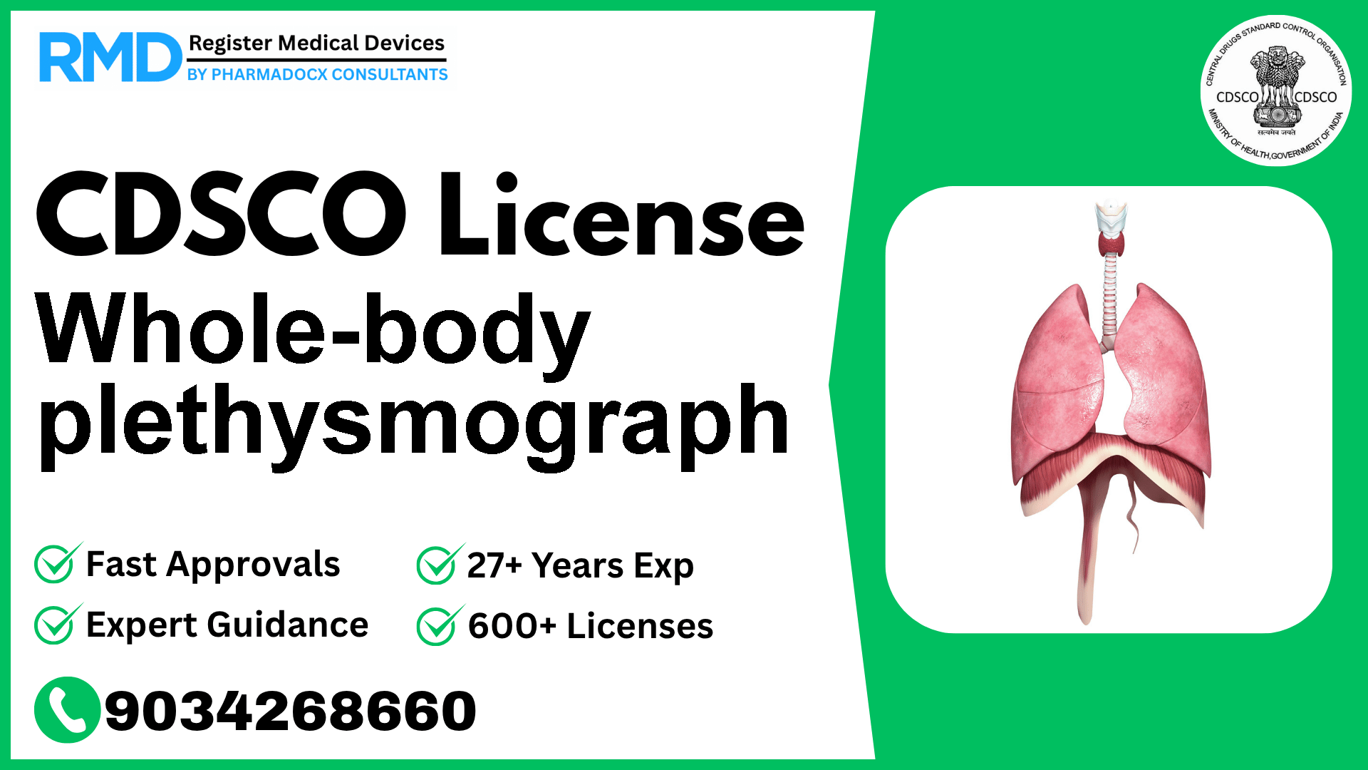 CDSCO License for Whole-body plethysmograph