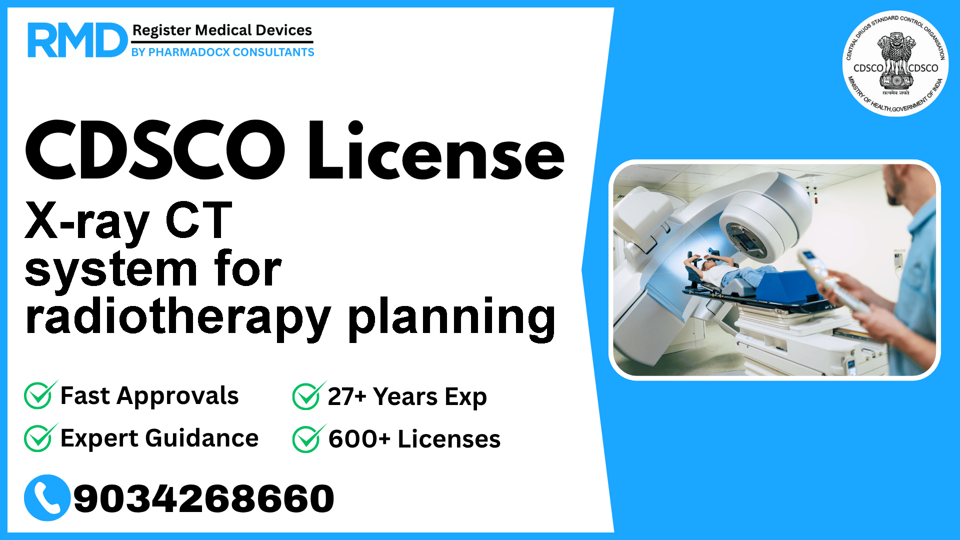 CDSCO License for X-ray CT system for radiotherapy planning
