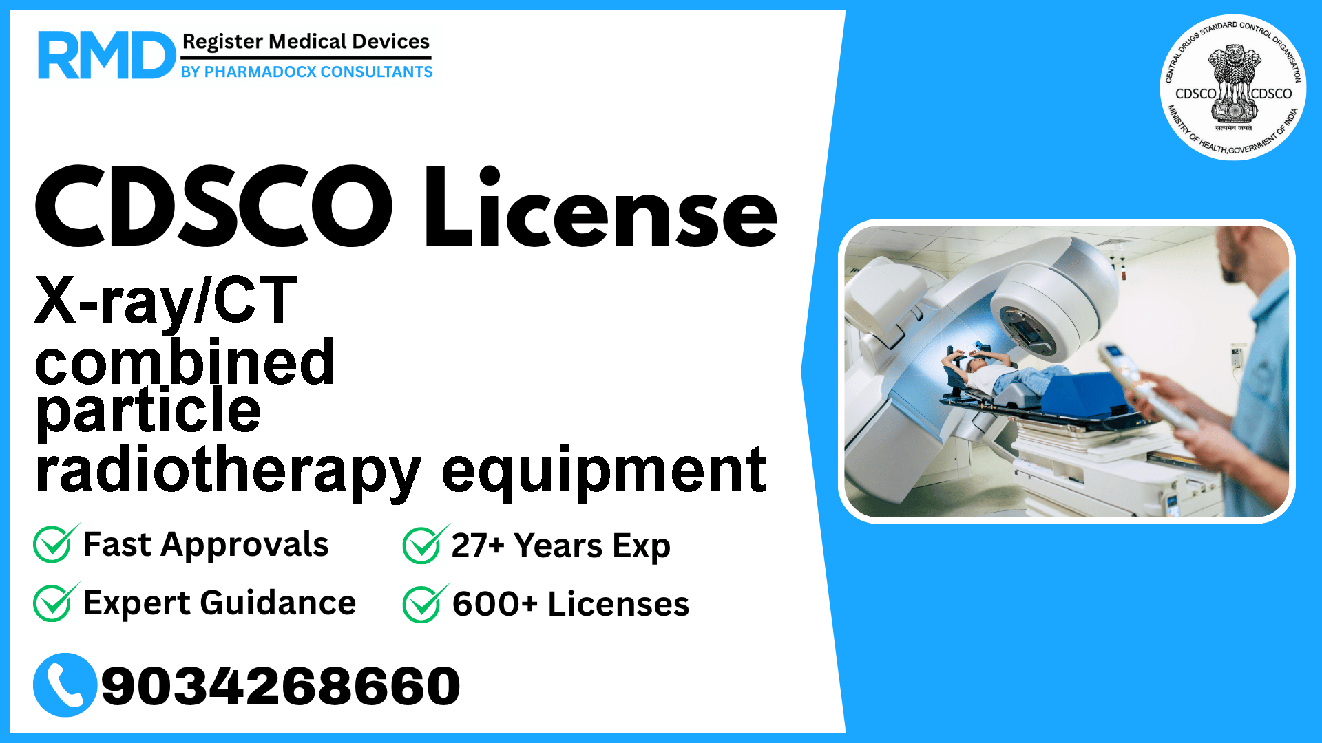CDSCO License for X-ray/CT combined particle radiotherapy equipment
