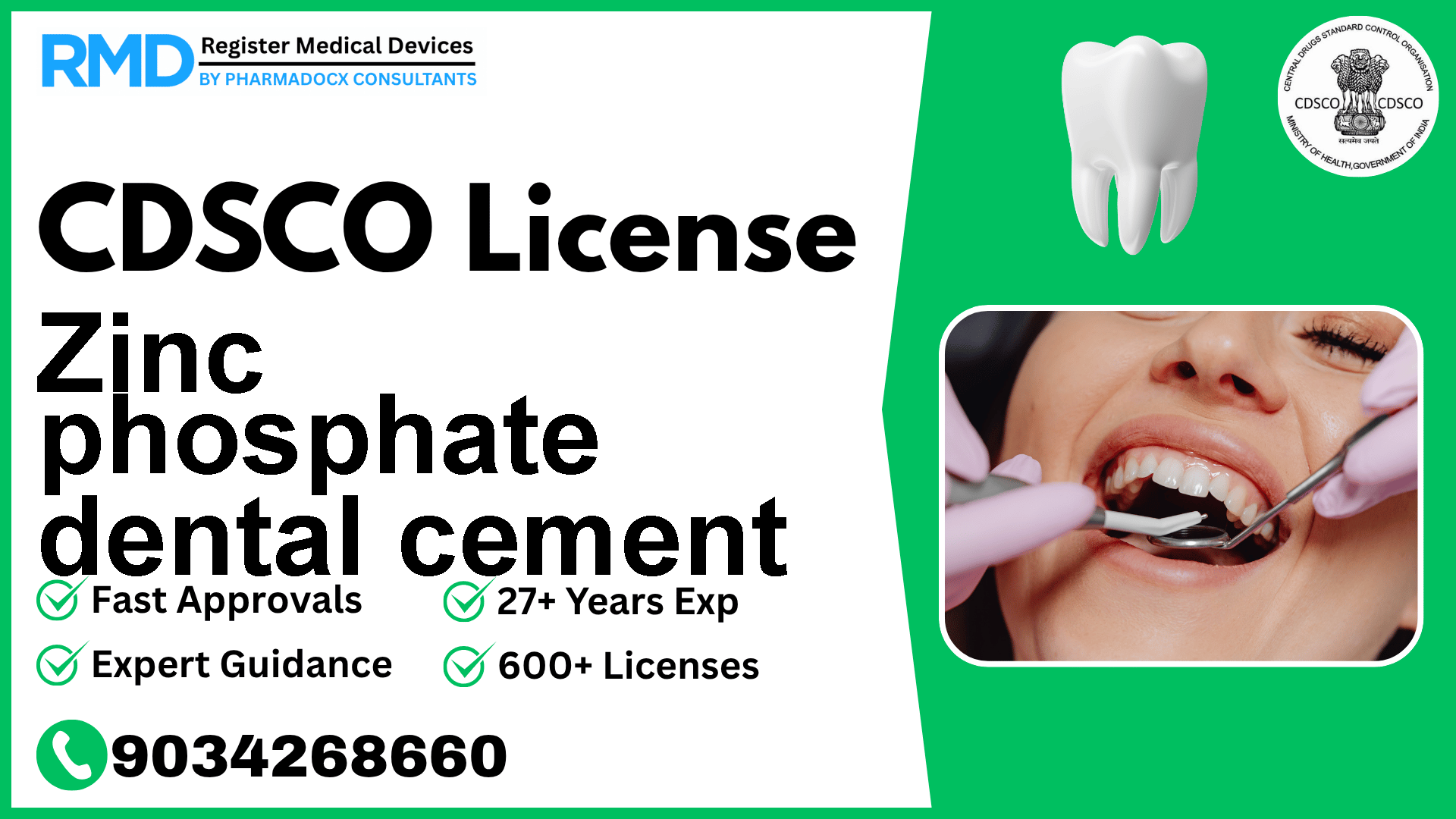 CDSCO License for Zinc phosphate dental cement